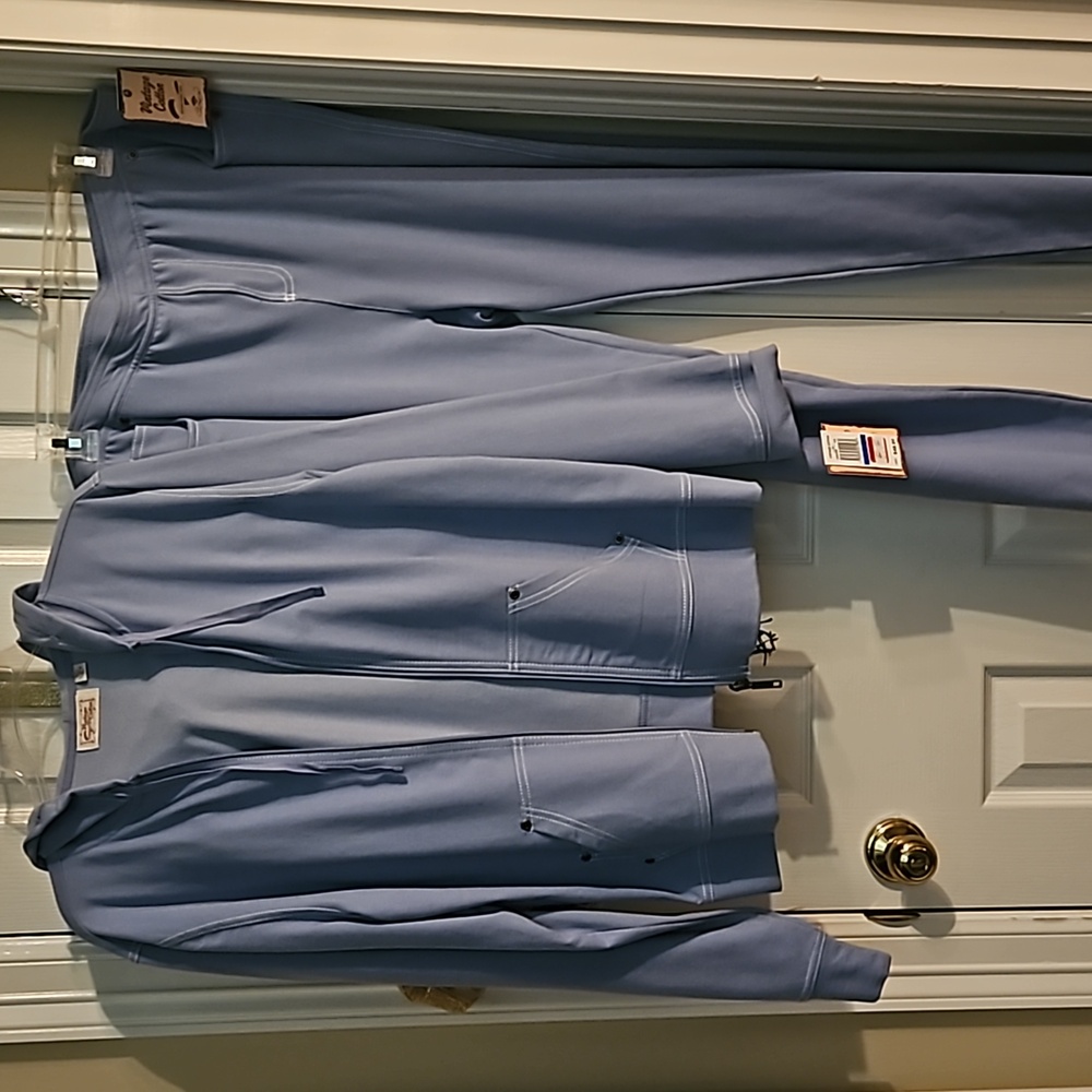 Ladies Light Blue Cotton Two Piece Activewear Suit Size XL(size 14) - Picture 1 of 5